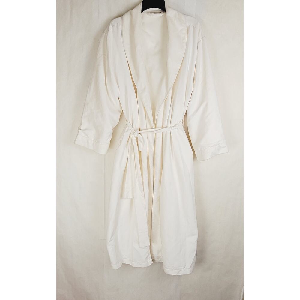 Pottery Barn ivory fleece lined belted robe one size fits most Luxe Loungewear
